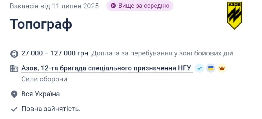 "Азов" шукає топографів