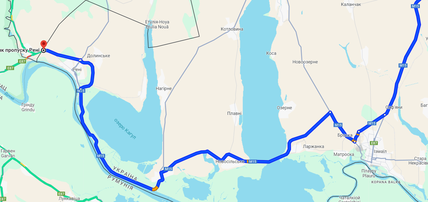 Затор у бік Рені. 