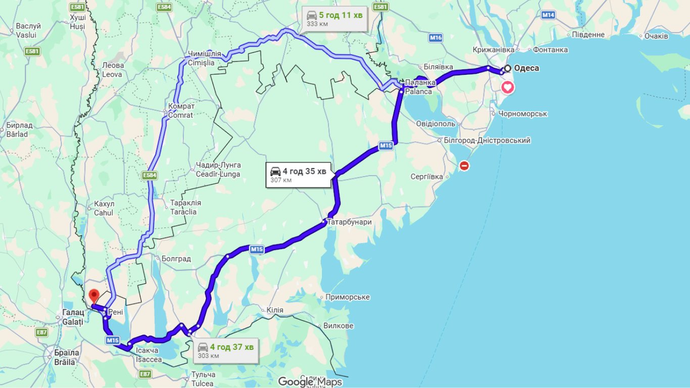 Затори на трасі Одеса-Рені