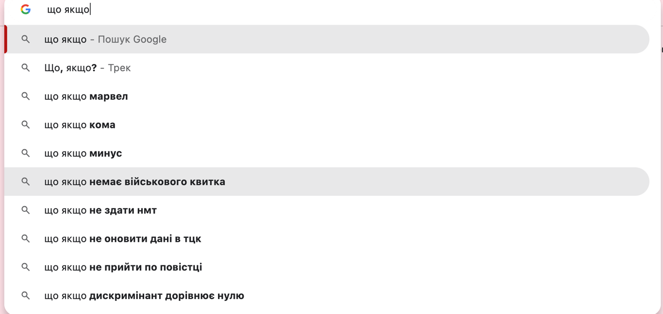 пошук в інтренеті