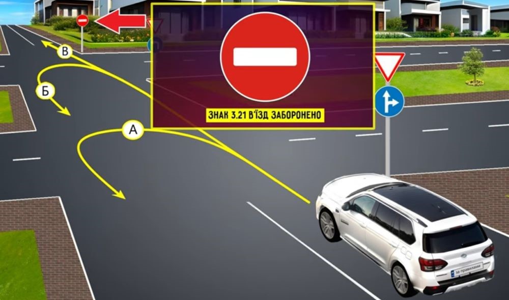Заплутана задача з ПДР — яка траєкторія руху дозволена водієві білого авто - фото 4