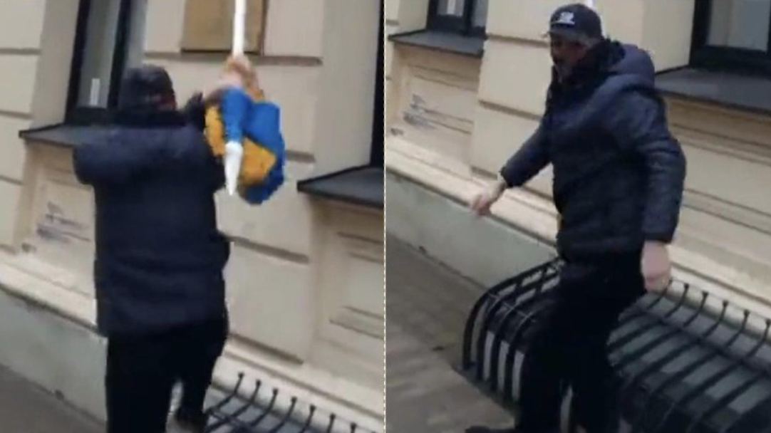 Латвійська поліція затримала зловмисників, які зірвали український прапор у Ризі