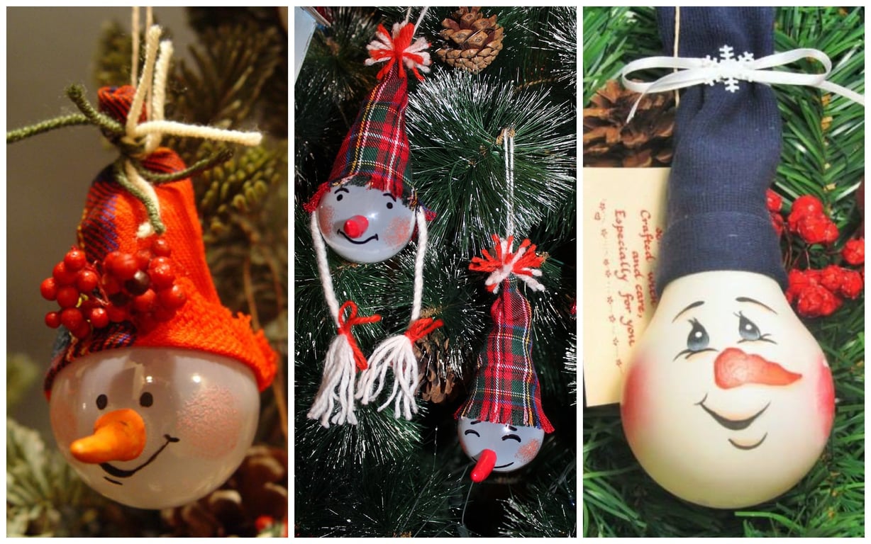 Сніговики та інші казкові герої зі старої лампочки