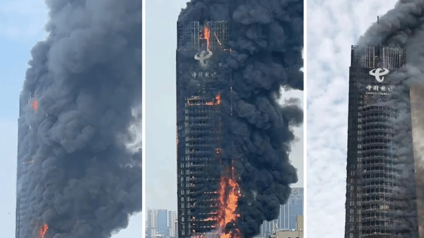 Вспыхнул, как спичка: в Китае за 20 минут сгорел 200-метровый офис China Telecom