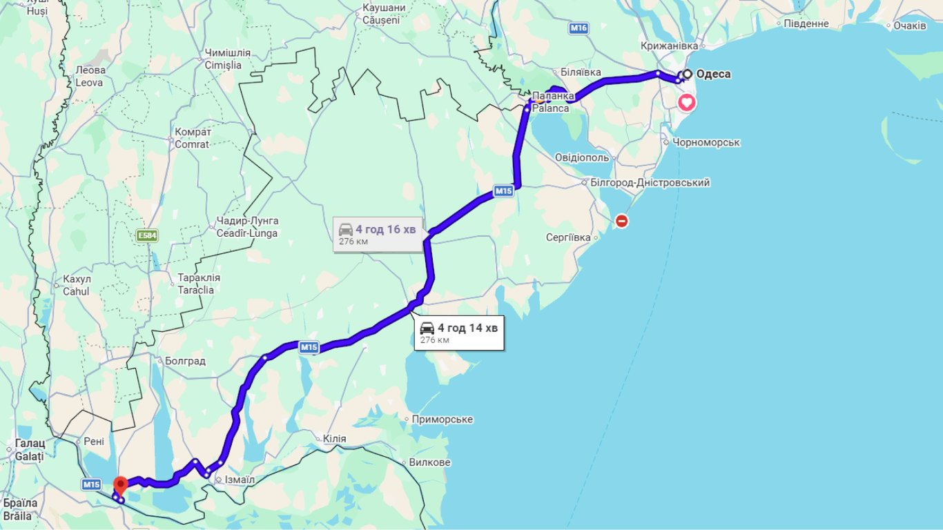 Затори на трасі Одеса-Рені