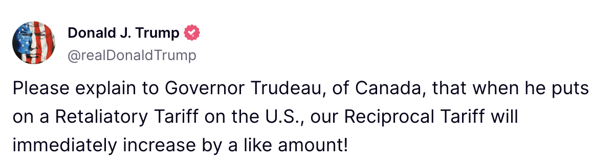 Трамп про Трюдо губернатора Канади