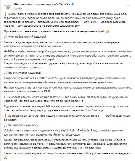 Спалах кашлюка — чи буде в Україні епідемія та як не захворіти - фото 1
