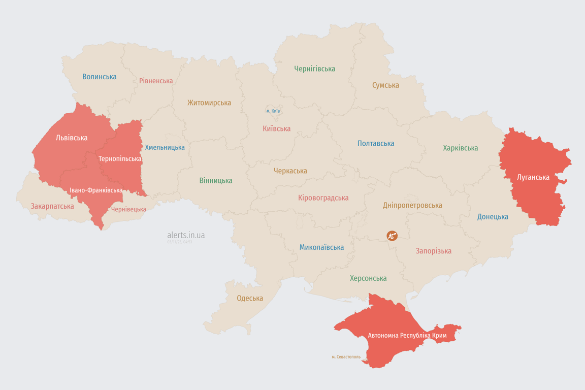 Воздушная тревога в Украине сегодня, 3 ноября