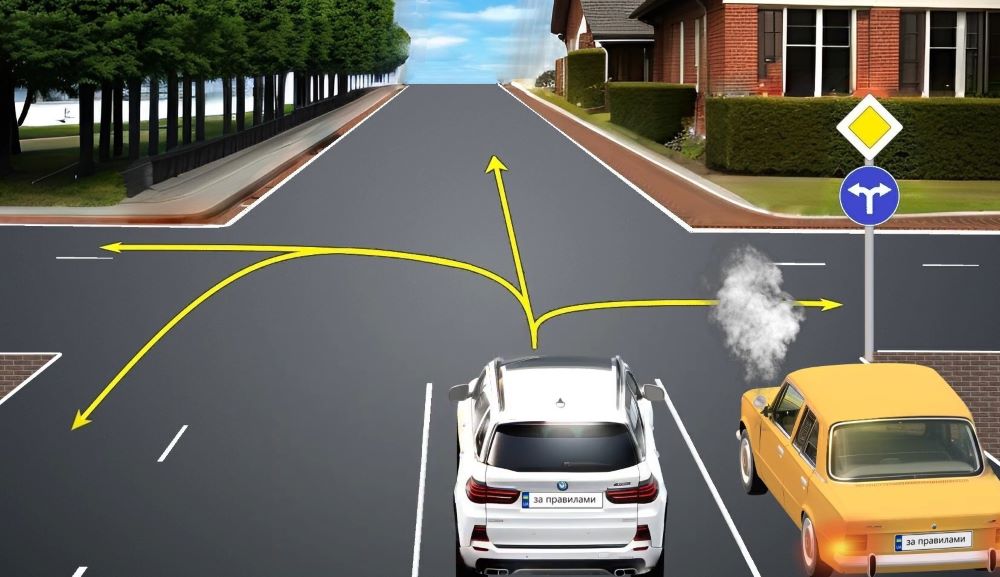 Быстрый тест по ПДД - куда может проехать автомобиль - фото 1