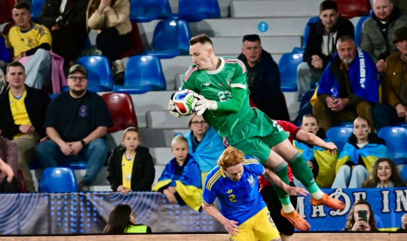 Ефим Конопля и Дмитрий Ризнык в матче сборной Украины 31 марта 2026 года