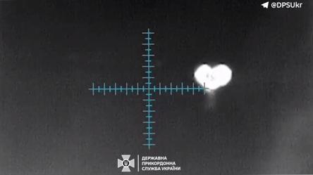 У небі утворилося вогняне серце — прикордонники показали момент ураження російського БпЛА - 290x166