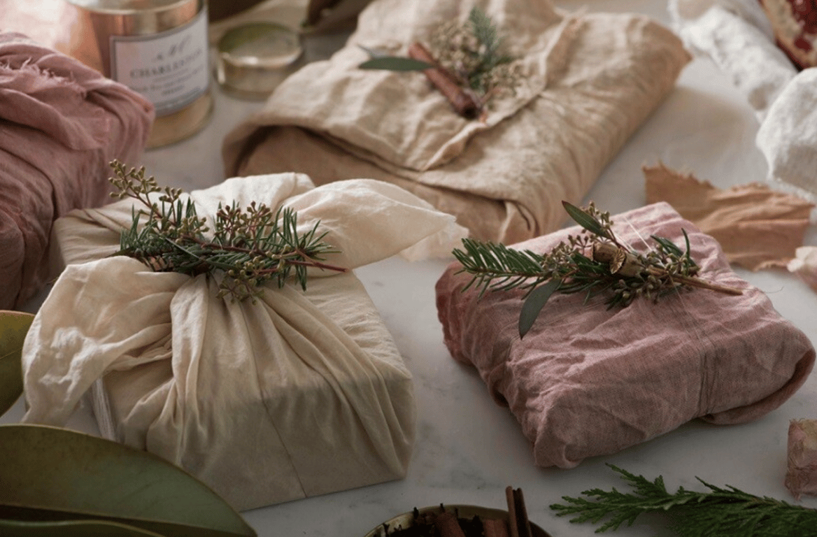 Оформлення подарунка на Новий 2025 рік — техніка фурошикі