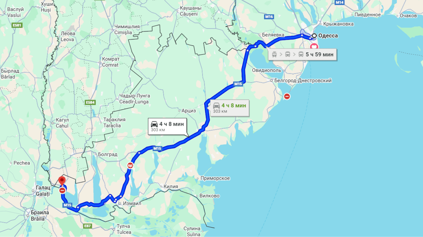 Затори до Рені на трасі Одеса-Рені