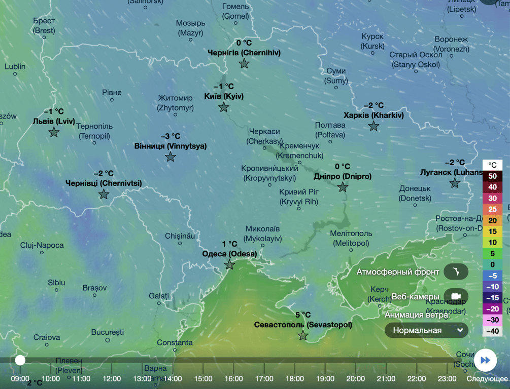 Карта температур