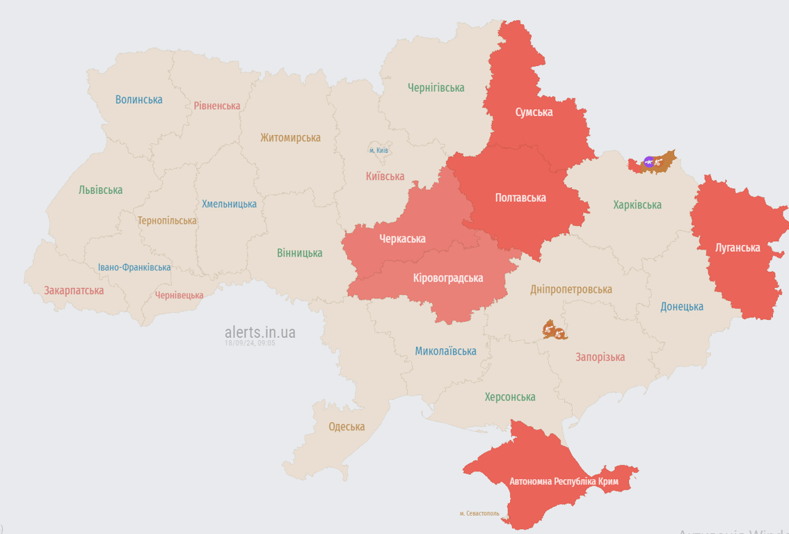 повітряна тривога 18 вересня