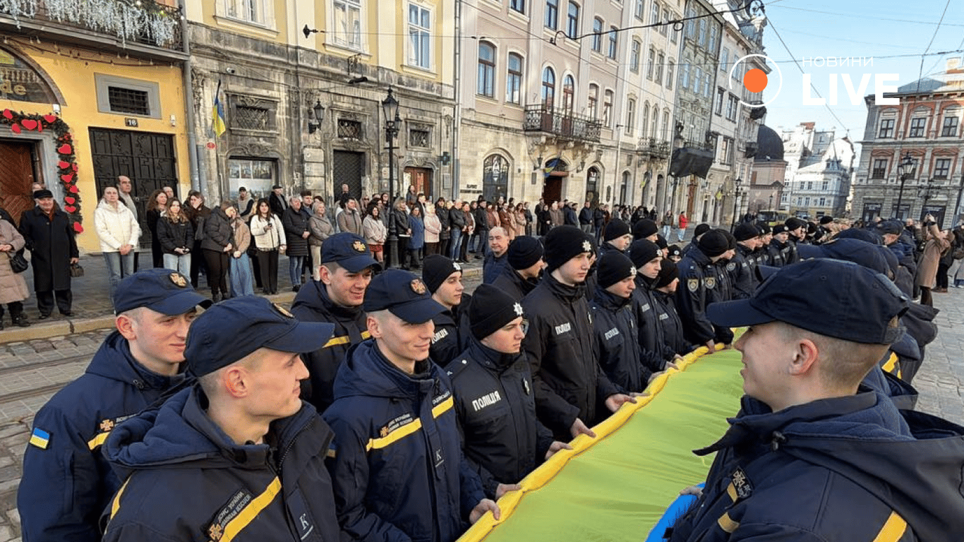 Розгортання прапору у Львові 10 березня 2026 року
