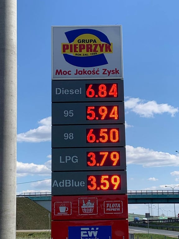 Ціни на АЗС у Польщі 22 квітня 2026 року