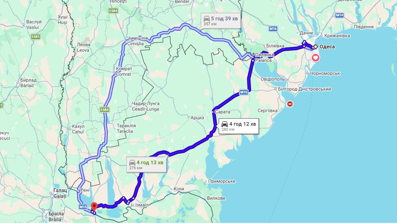 Затори на трасі Одеса-Рені