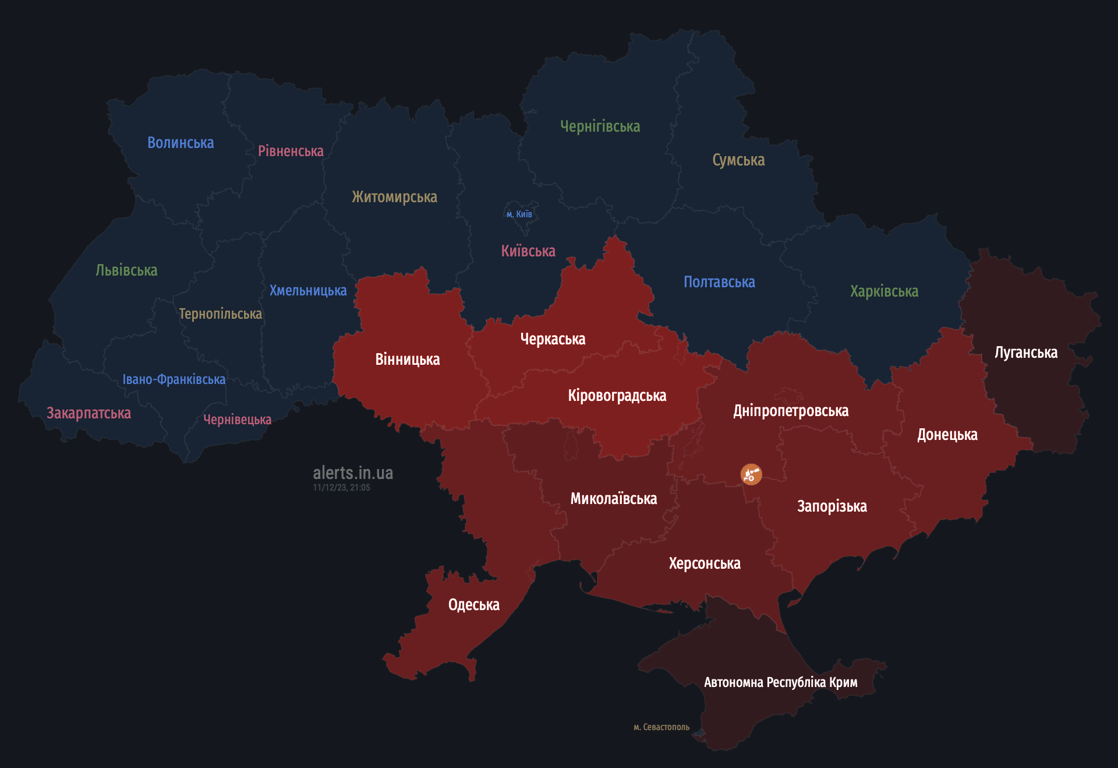 Мапа повітряних тривог