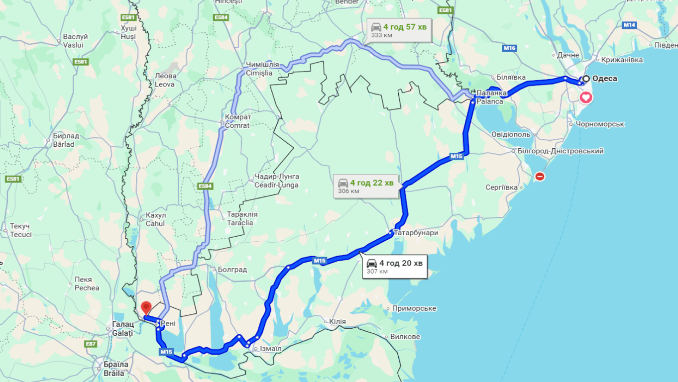 Затори на трасі Одеса-Рені