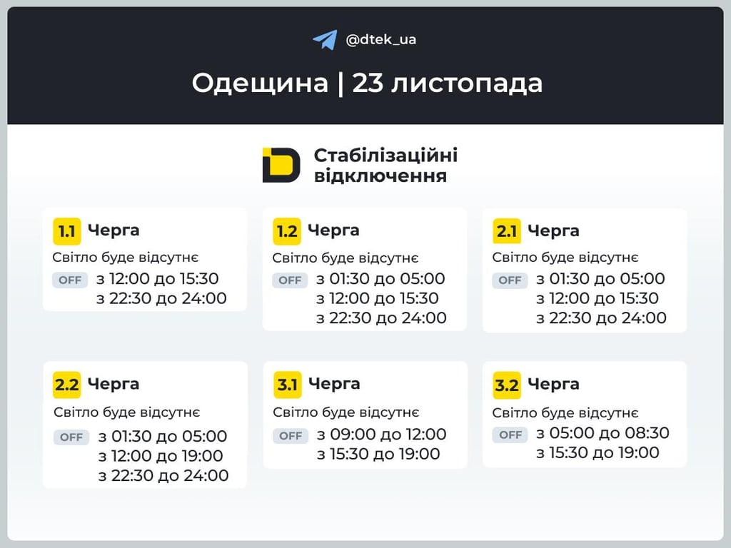 Графики света в Одессе — когда будут выключать электроэнергию - фото 1