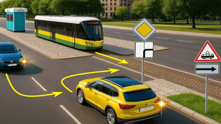 Тест ПДР — кому має дати дорогу водій жовтого авто - 285x160