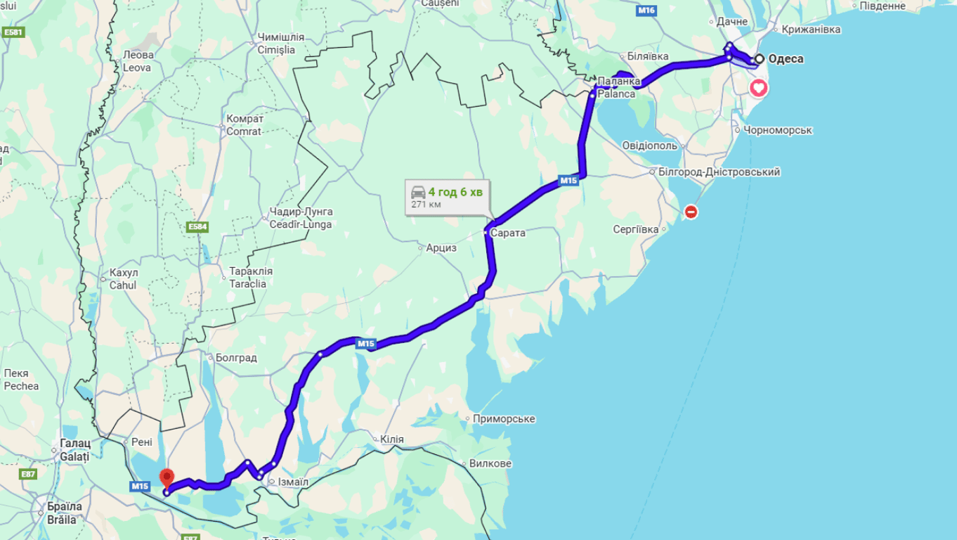 Затори на трасі Одеса-Рені