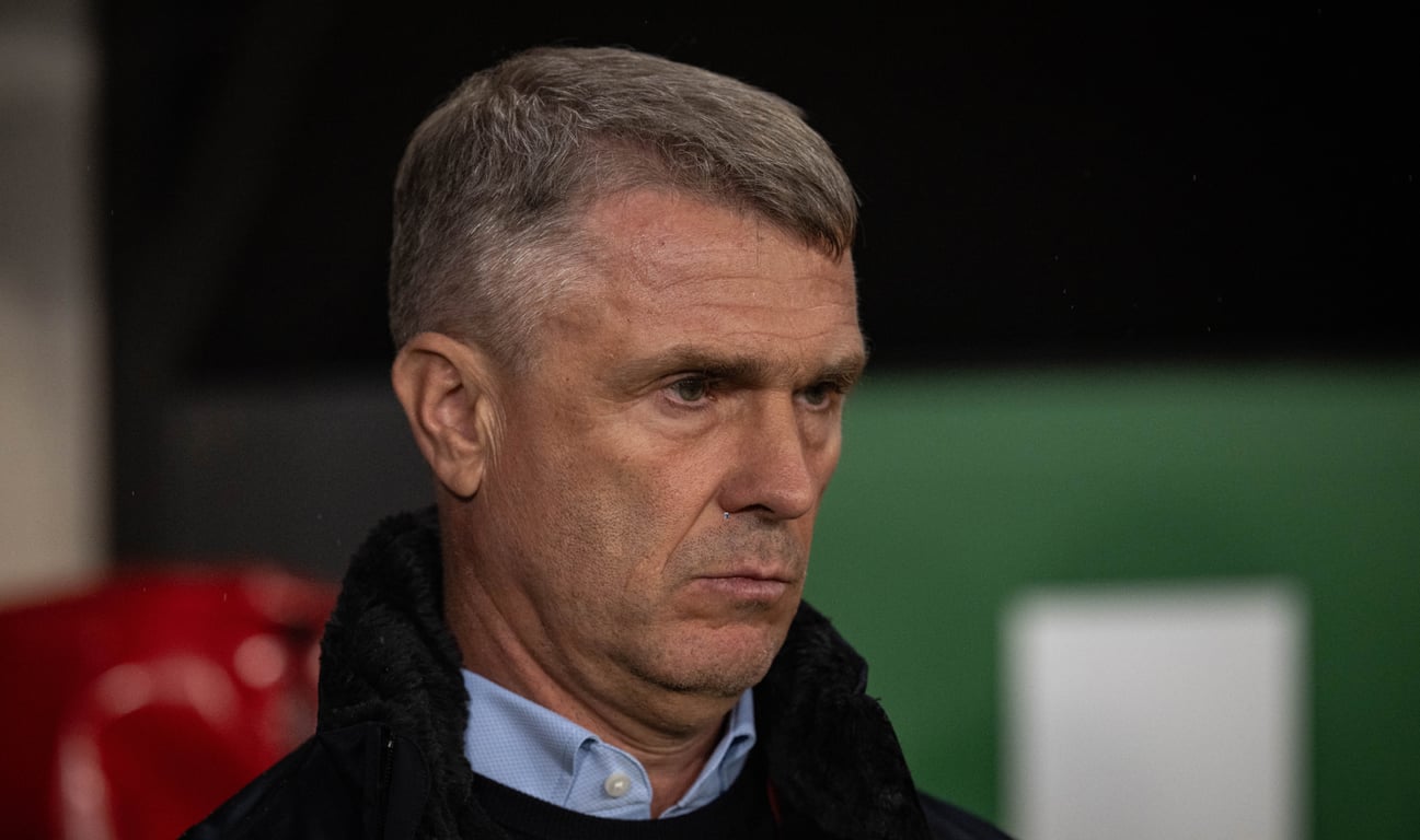 Сергей Ребров во время матча сборных Украины и Швеции