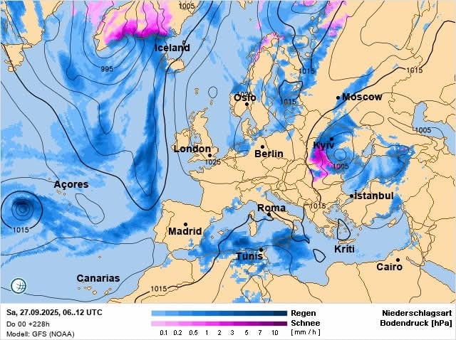 Осадки в Украине 19 сентября 2025 года