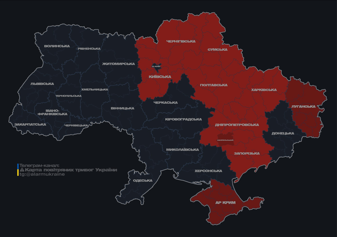 Повітряна тривога вранці 29 січня 2025 року