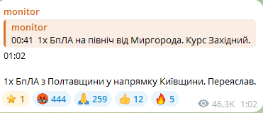 Атака ударных дронов на Украину в ночь на 15 сентября