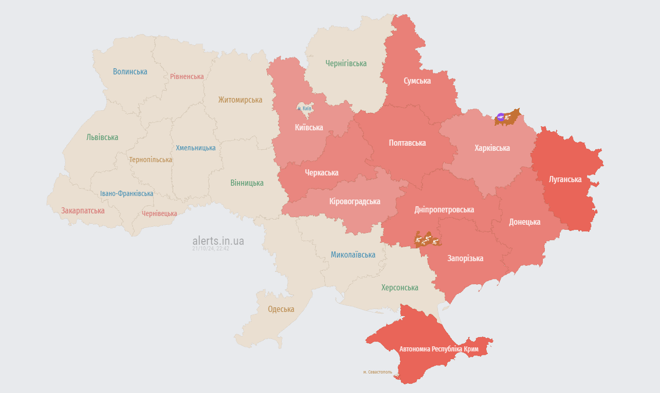 карта тривог