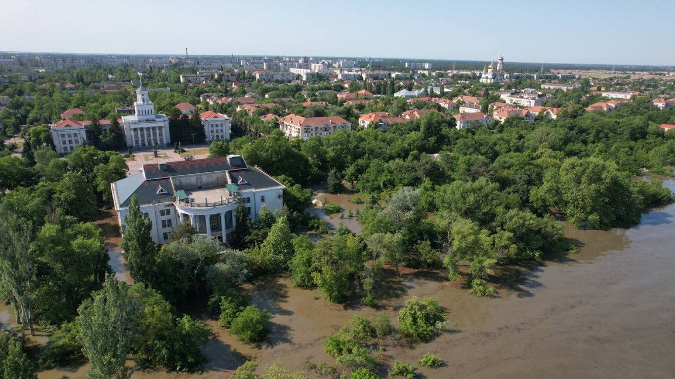 В Новой Каховке затопило центр города