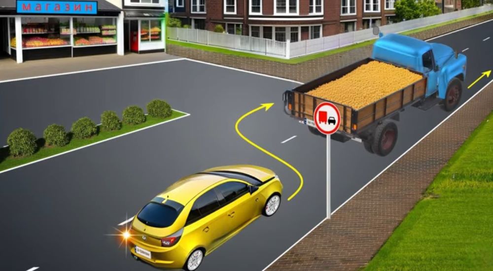 Коварный тест по ПДД — разрешено ли водителю легковушки обогнать грузовик - фото 1