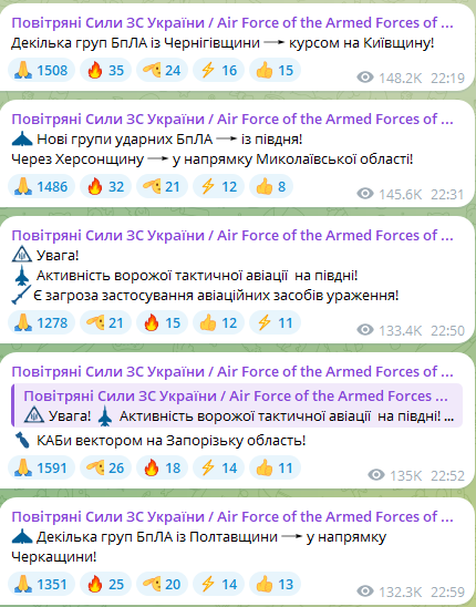 Атака "Шахедів" пізно ввечері 13 січня 2025 року