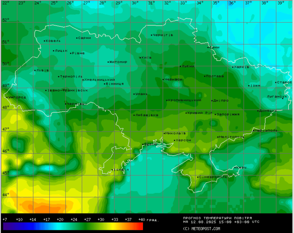 Прогноз погоди в Україні на 12 серпня