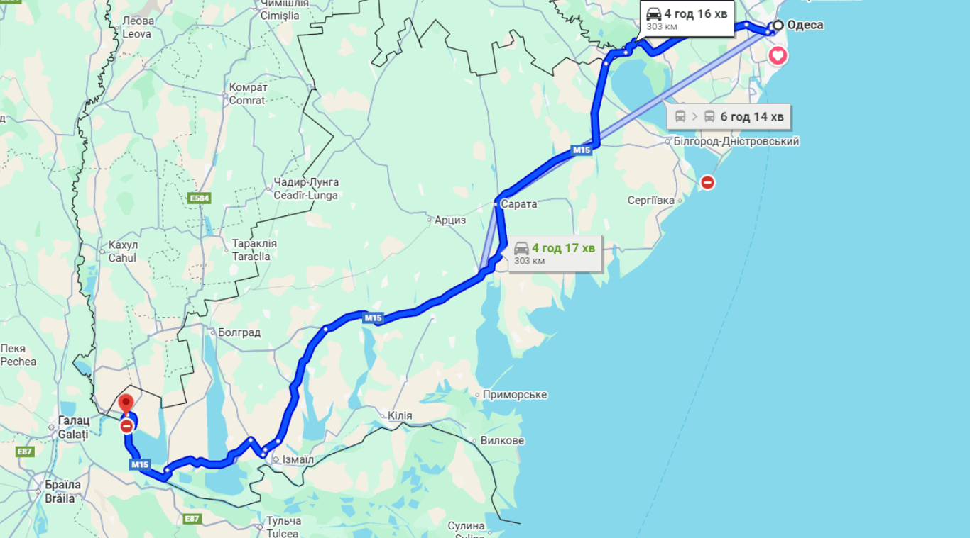 Затори на трасі Одеса-Рені