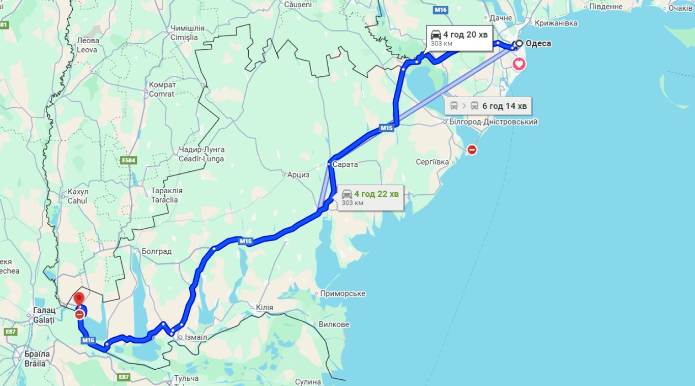 Затори на трасі Одеса-Рені