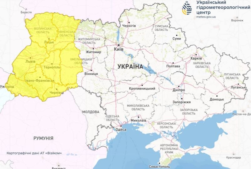 Опасные метеорологические явления в Украине 1 июля