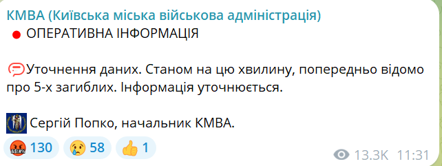 Число жертв в Киеве растет — известно уже о пяти погибших - фото 1