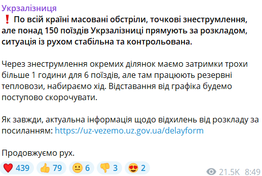 Рух потягів 28 листопада