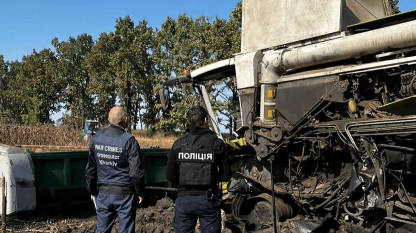 В Харьковской области комбайн подорвался на мине: водитель ранен