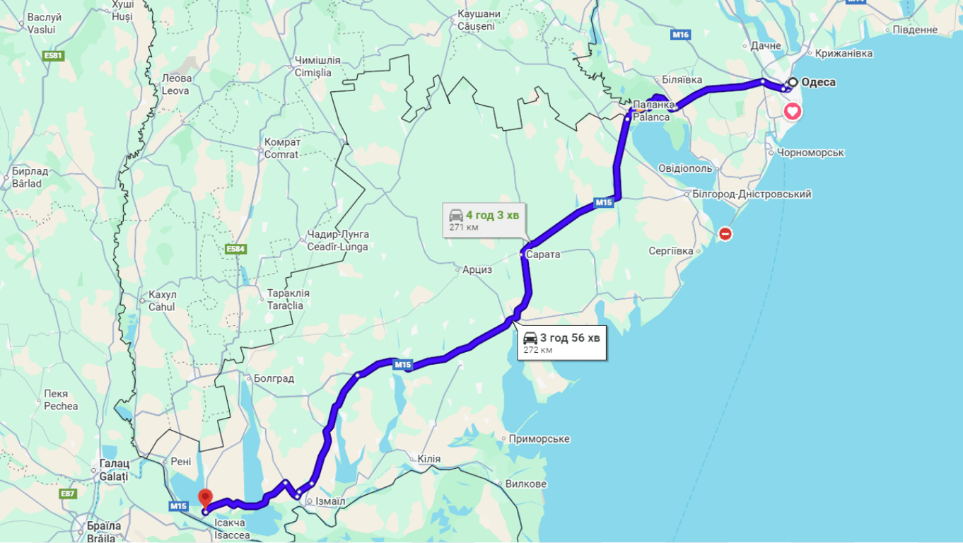 Затори на трасі Одеса-Рені