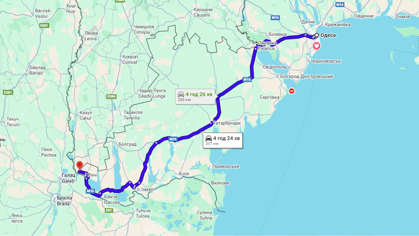 Затори на трасі Одеса-Рені