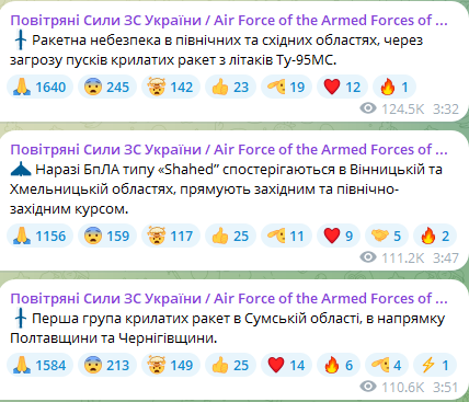Самолеты Ту-95МС совершили пуски - в каких областях ракетная угроза - фото 3