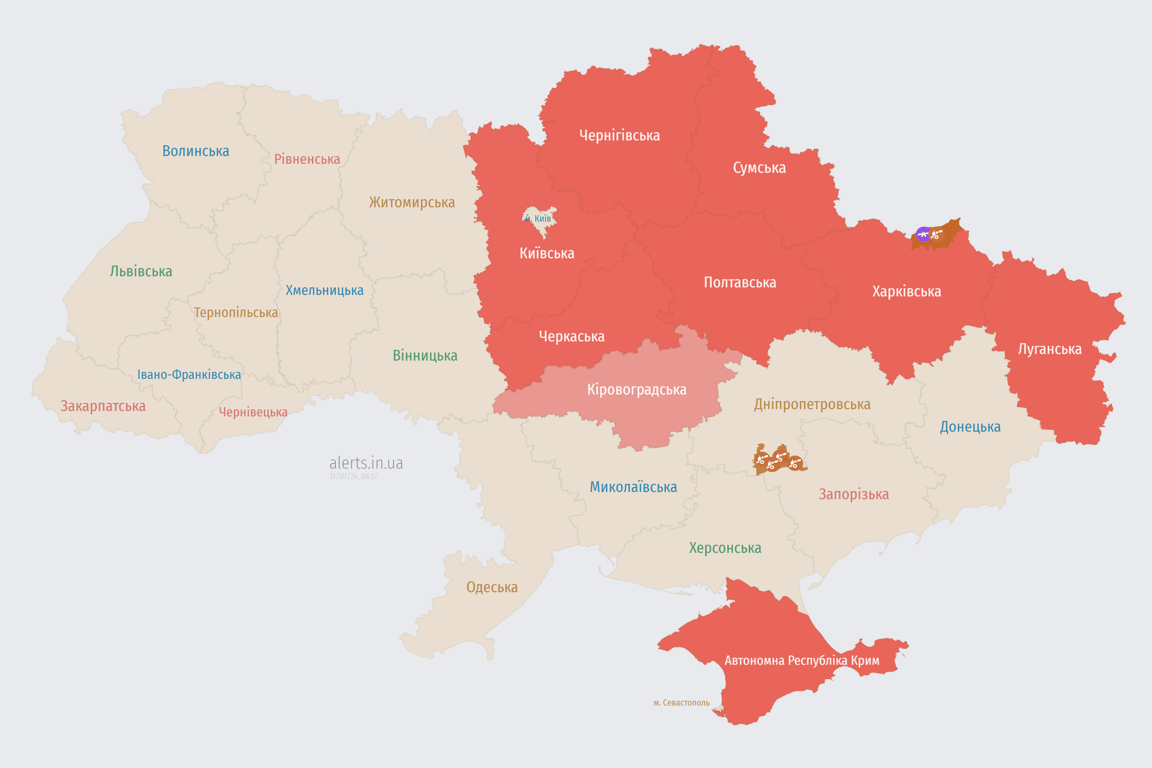Російська атака вранці 31 липня