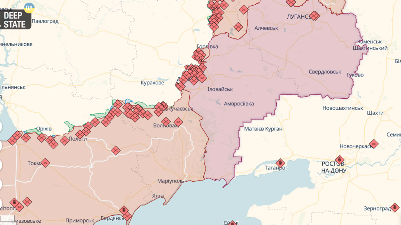 Онлайн карти бойових дій в Україні на 17 червня