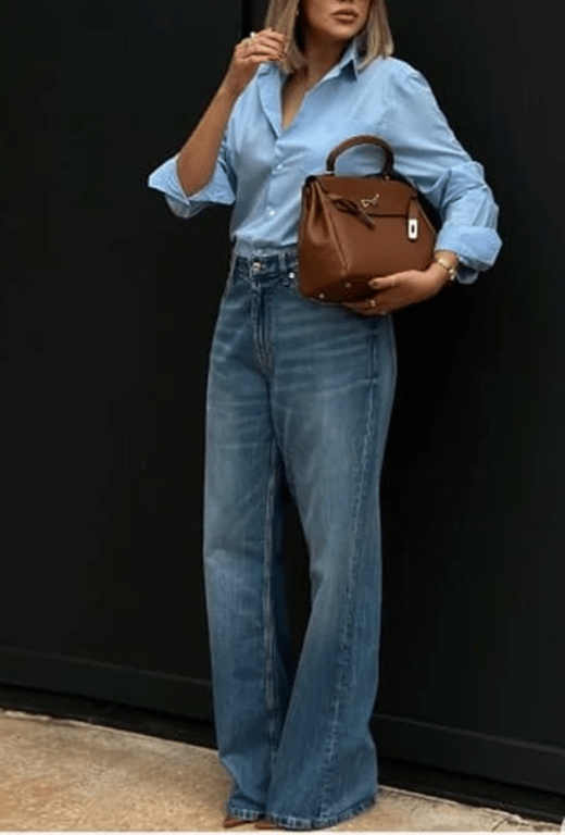 Прямі джинси легко стилізувати в образі