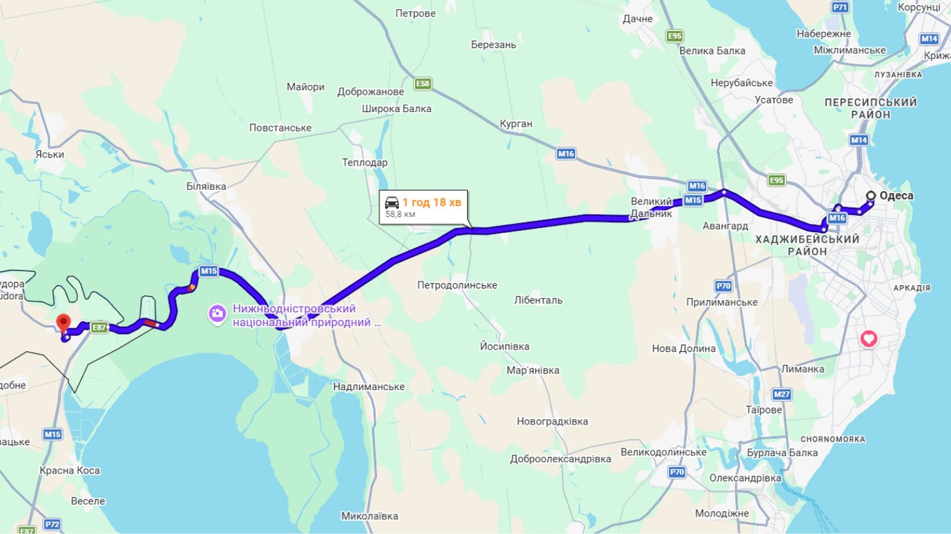 Затори на трасі Одеса-Рені