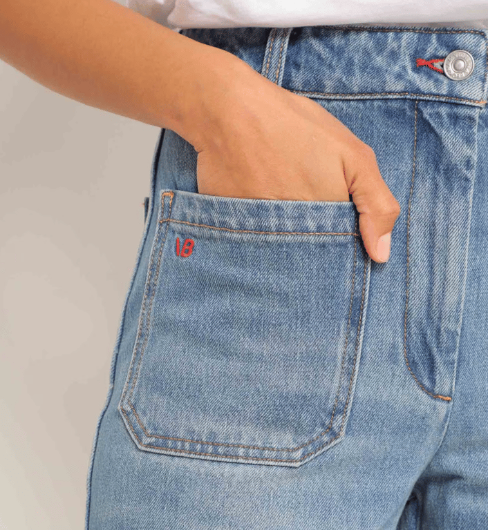 Patch pockets on jeans are in fashion now